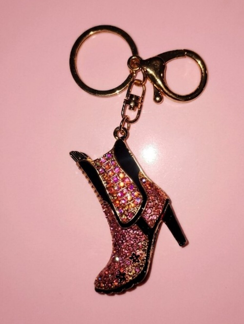 Pink Cowboy Boot Keychain